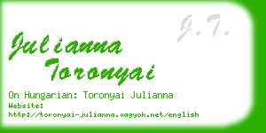 julianna toronyai business card